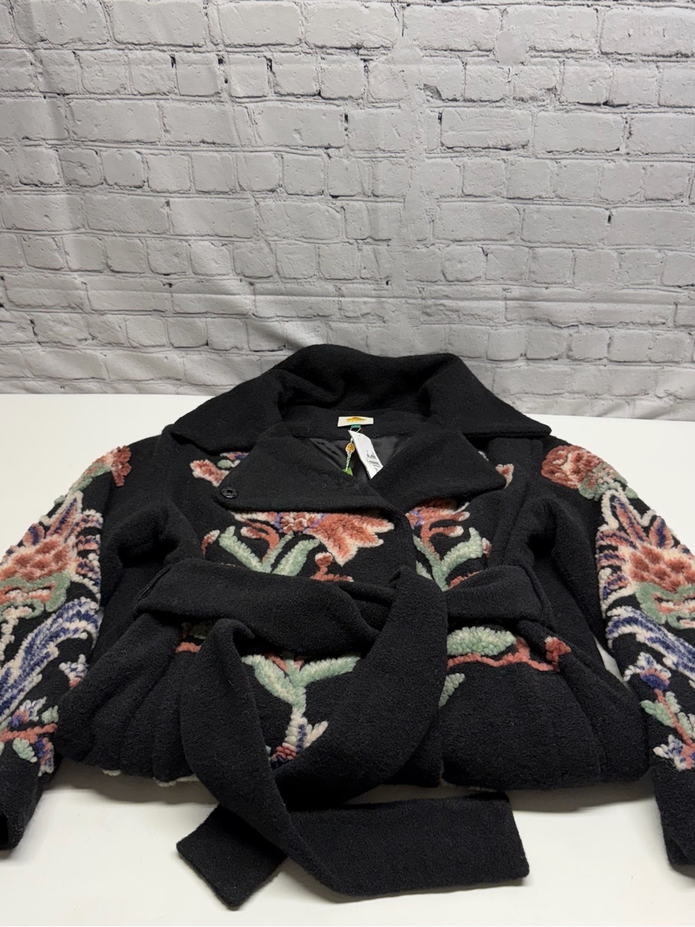 FARM Rio embroidered Black Coat with Multicolor size S NWT - Picture 16 of 16
